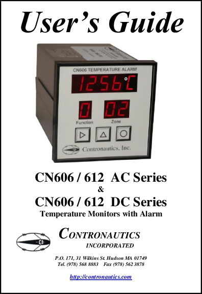 CN606 CN612 Manual, Temperature Scanner, Thermocouple & RTD